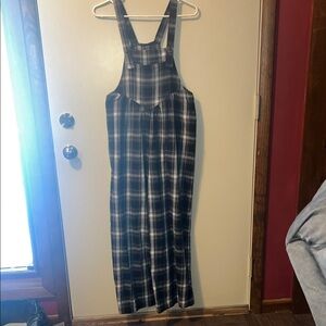 Black and White Plaid Overalls